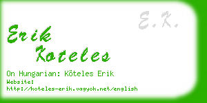 erik koteles business card